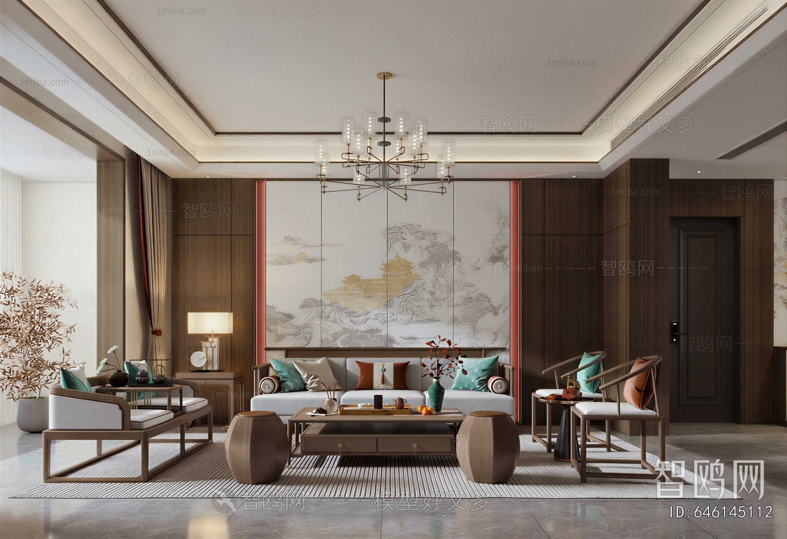 New Chinese Style A Living Room