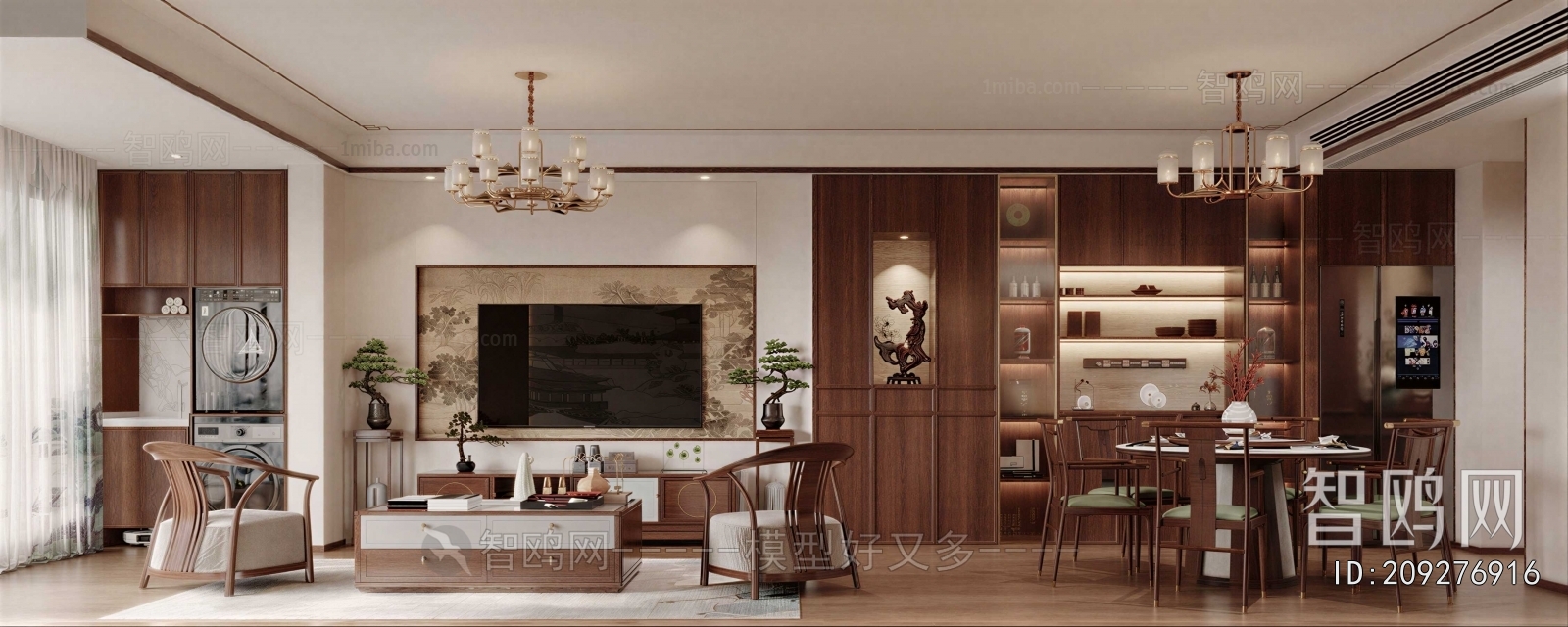 New Chinese Style A Living Room