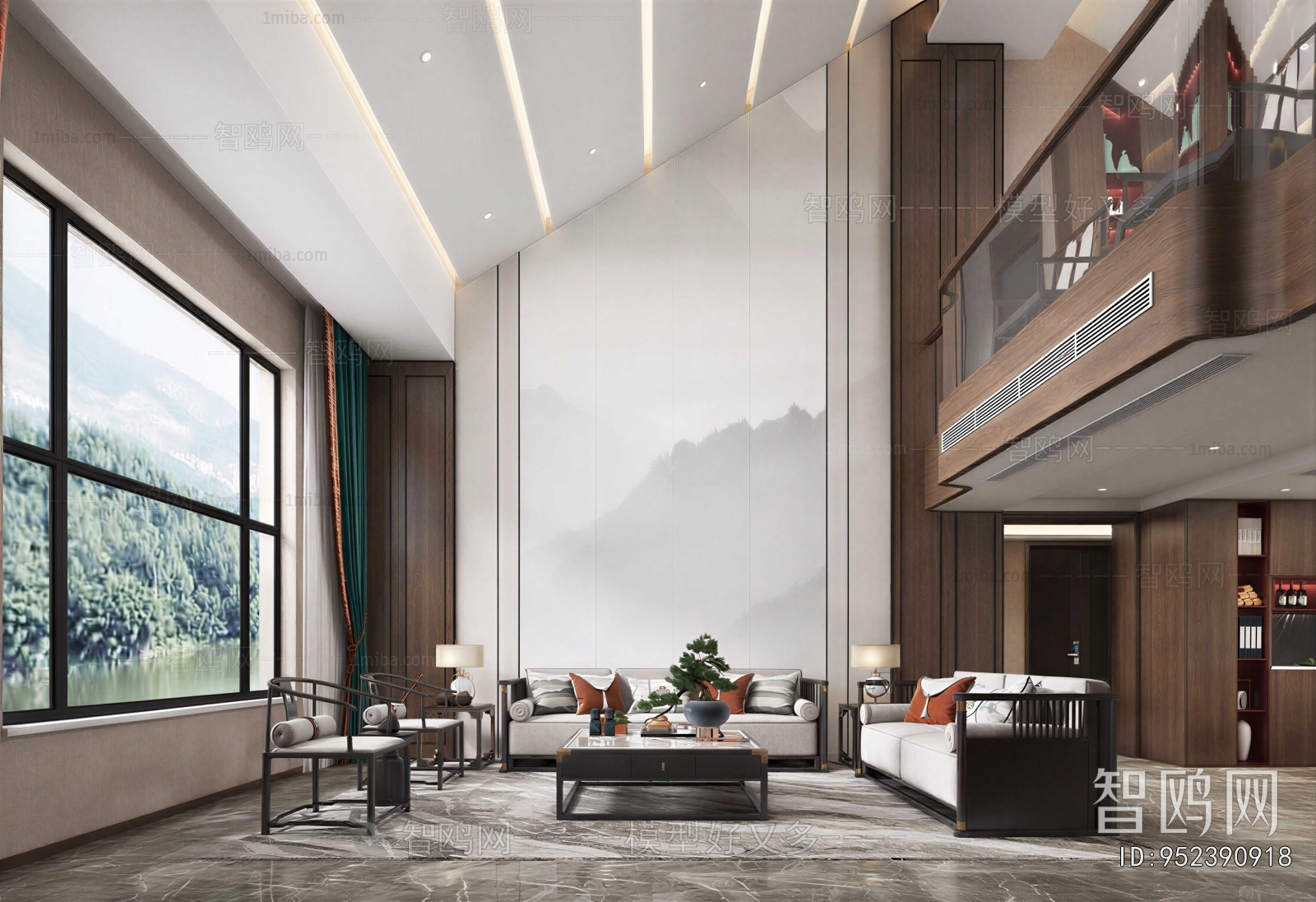 New Chinese Style A Living Room