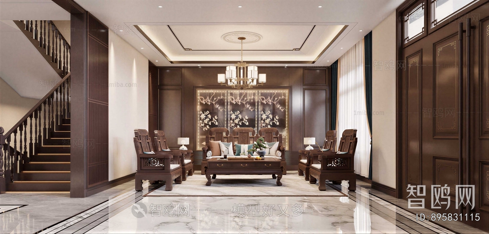 New Chinese Style A Living Room