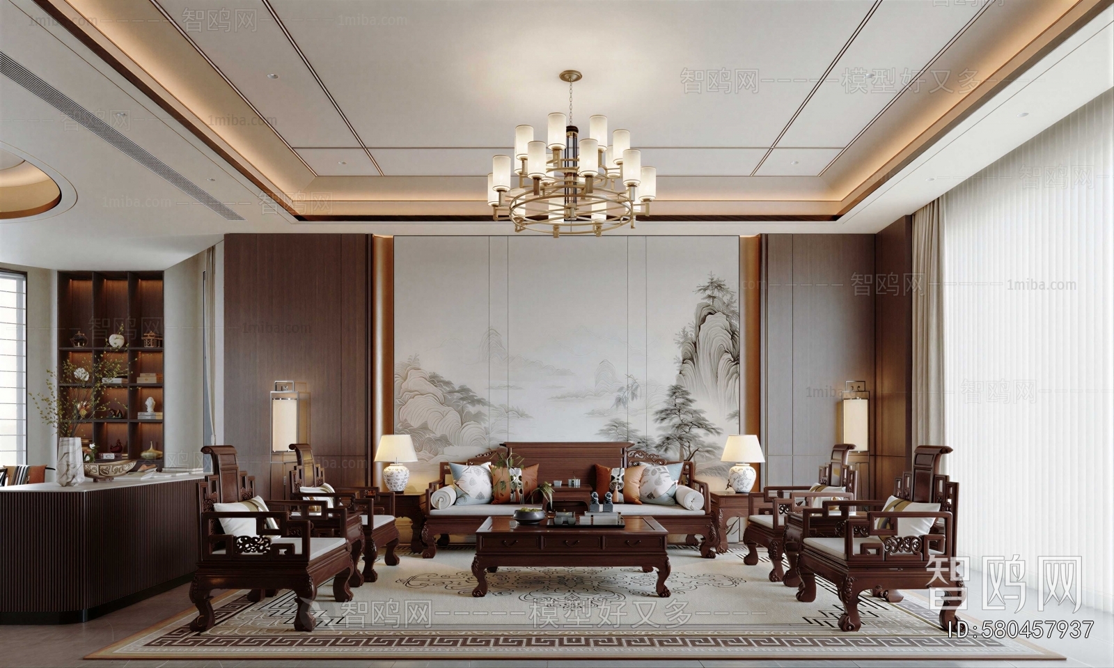 New Chinese Style A Living Room