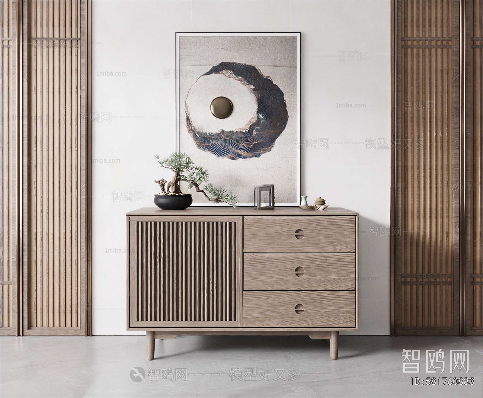 New Chinese Style Entrance Cabinet