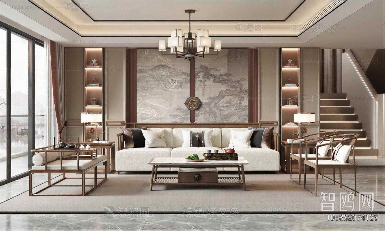 New Chinese Style A Living Room