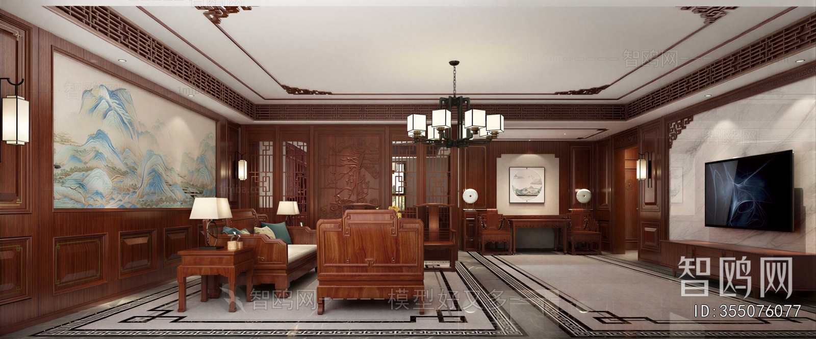 New Chinese Style A Living Room