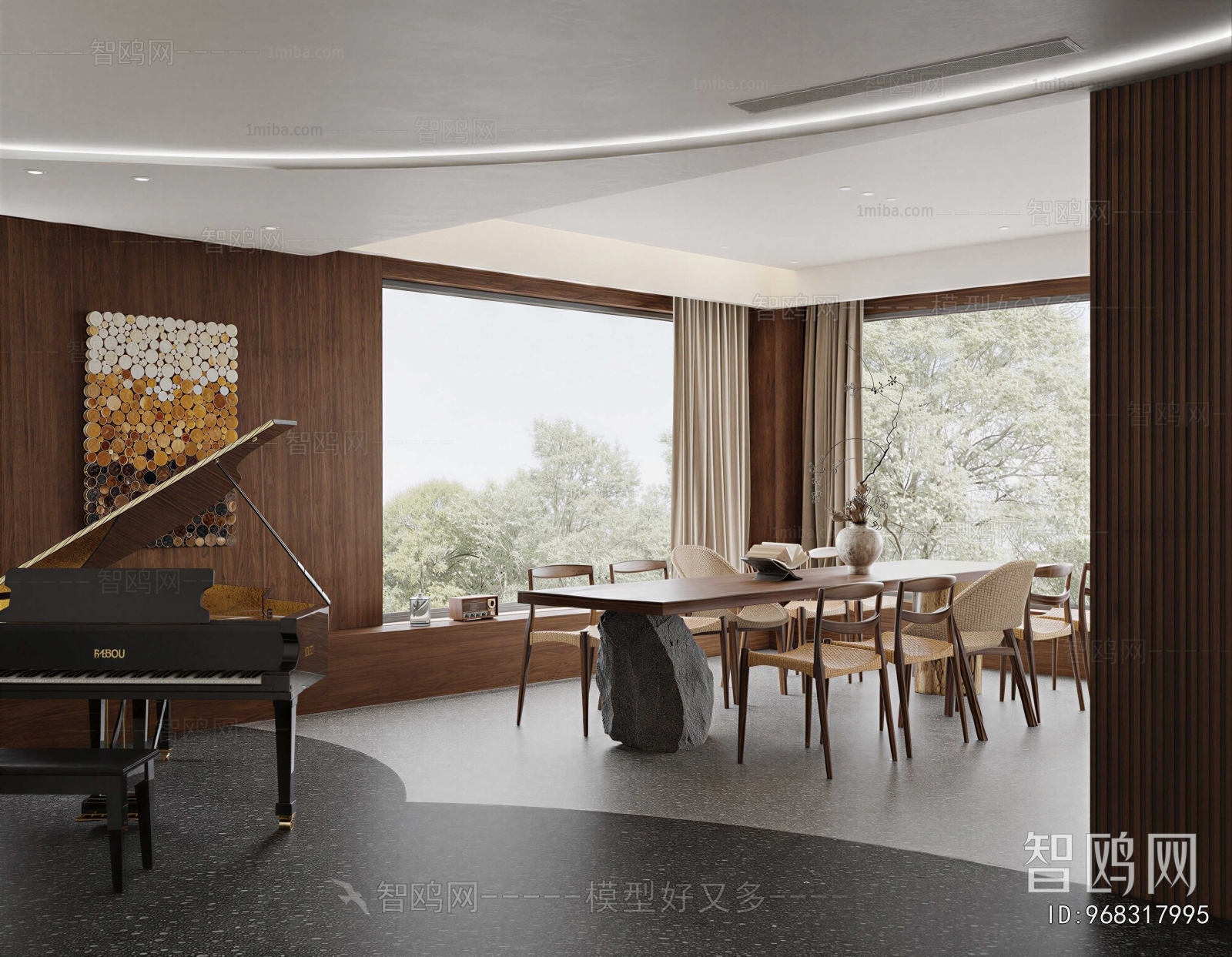 Wabi-sabi Style Dining Room