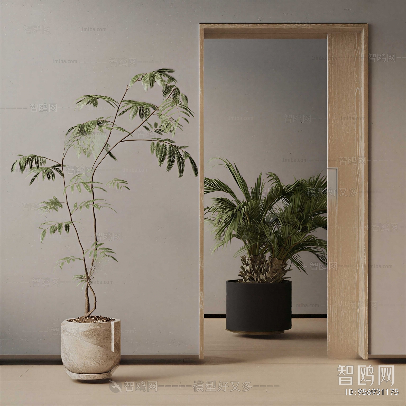 Modern Ground Green Plant Potted Plants