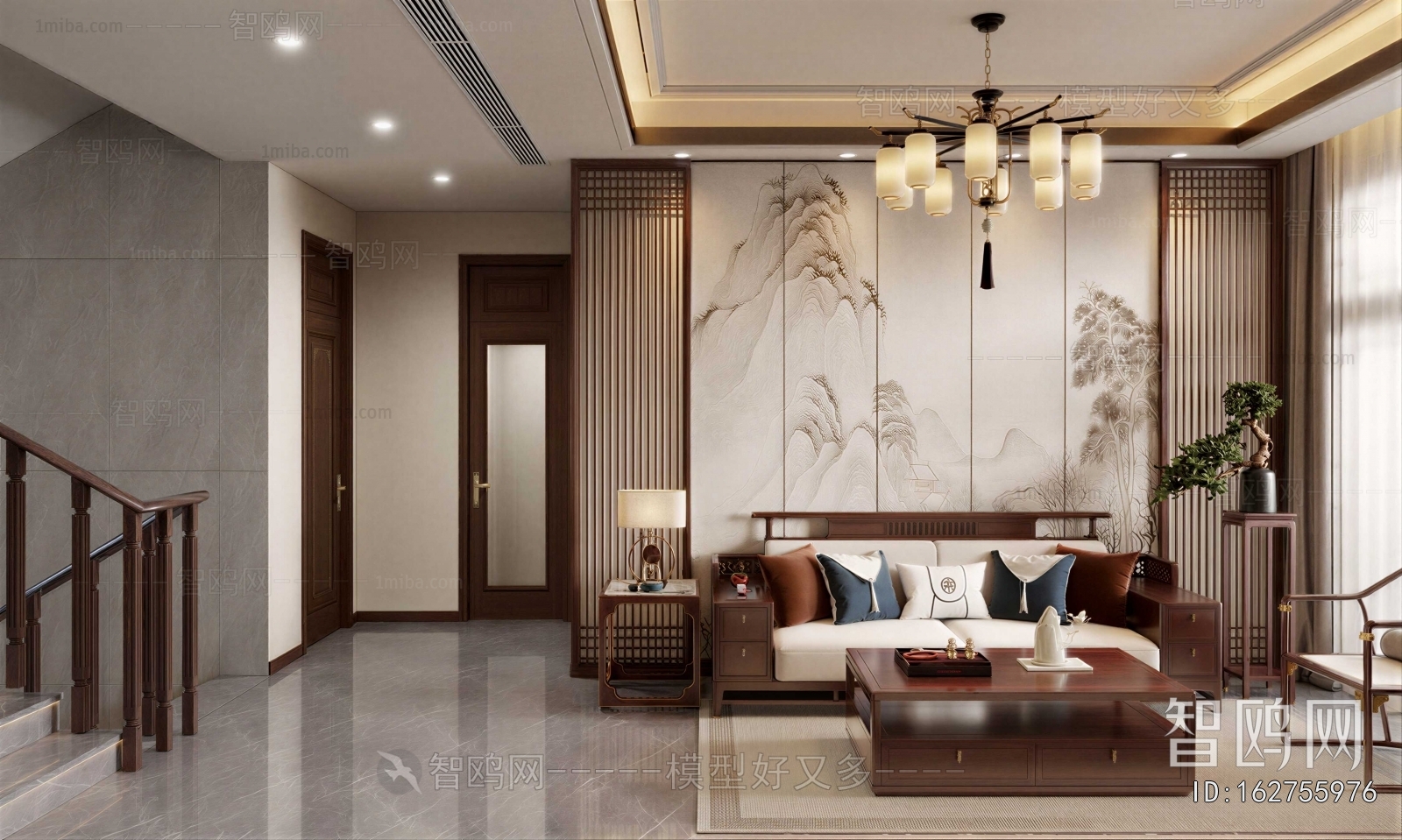 New Chinese Style A Living Room