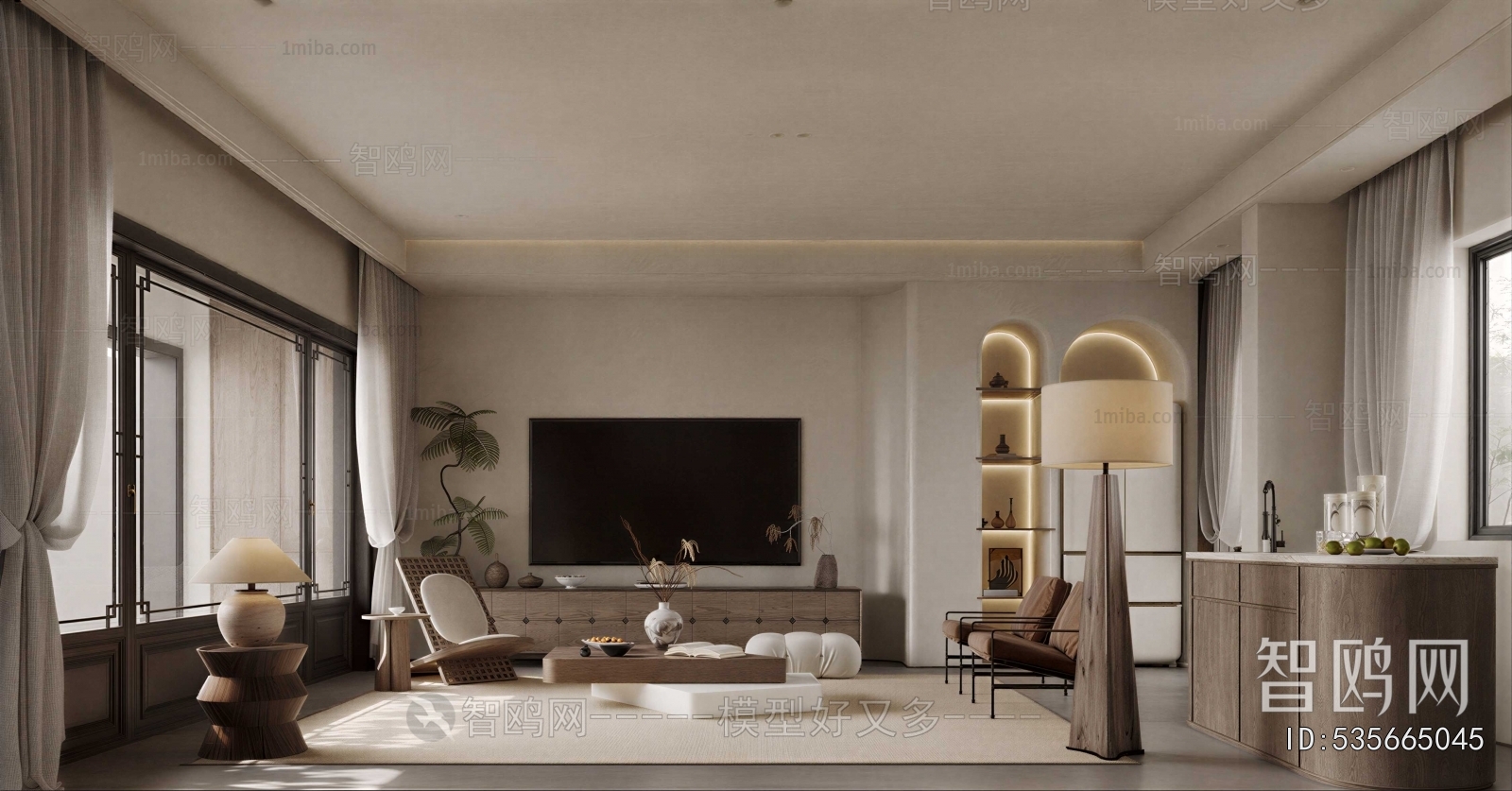 Wabi-sabi Style A Living Room