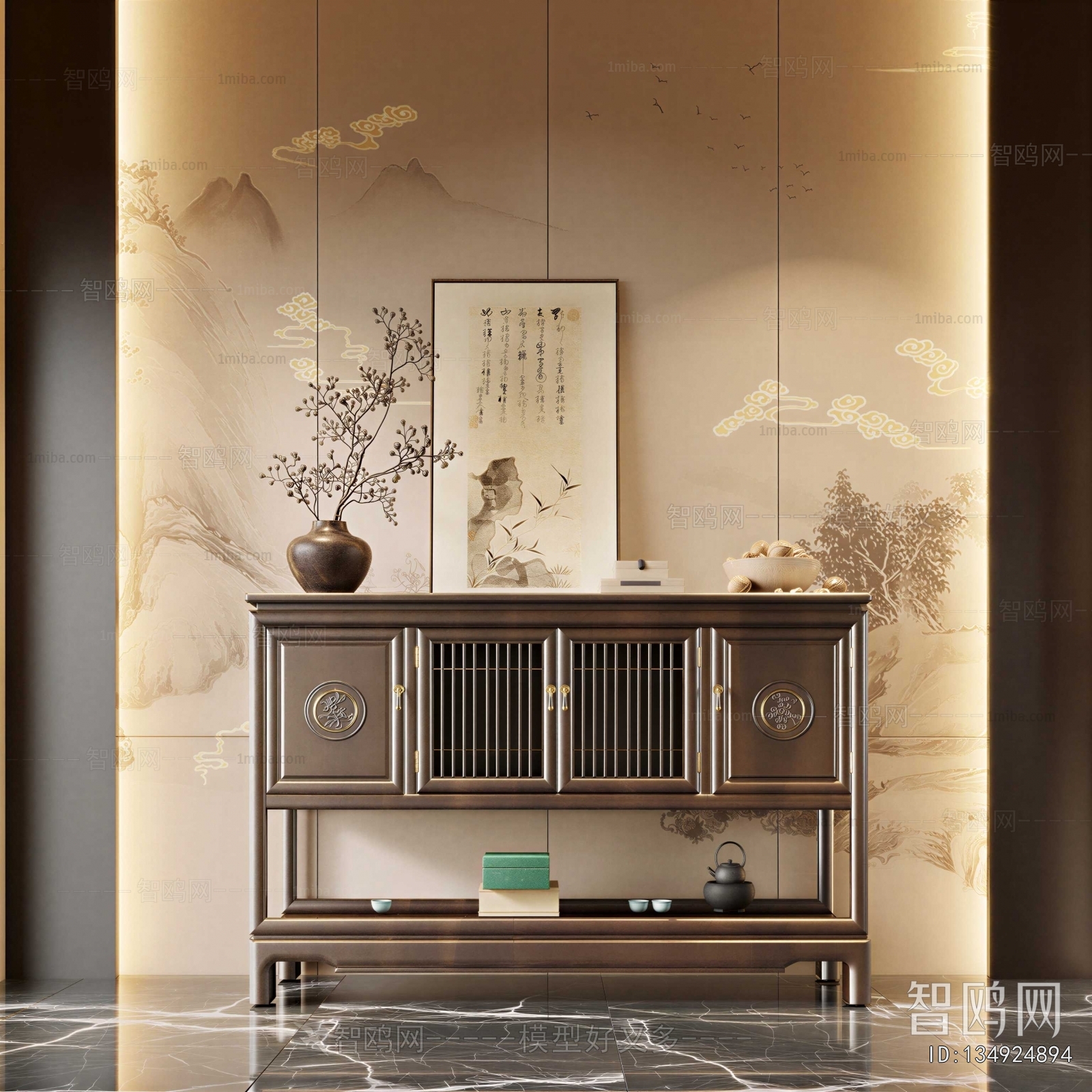New Chinese Style Entrance Cabinet