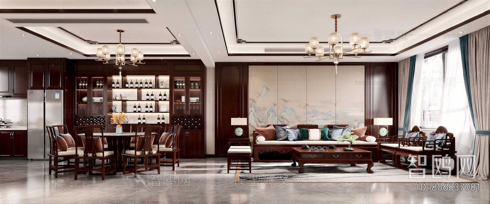 New Chinese Style A Living Room