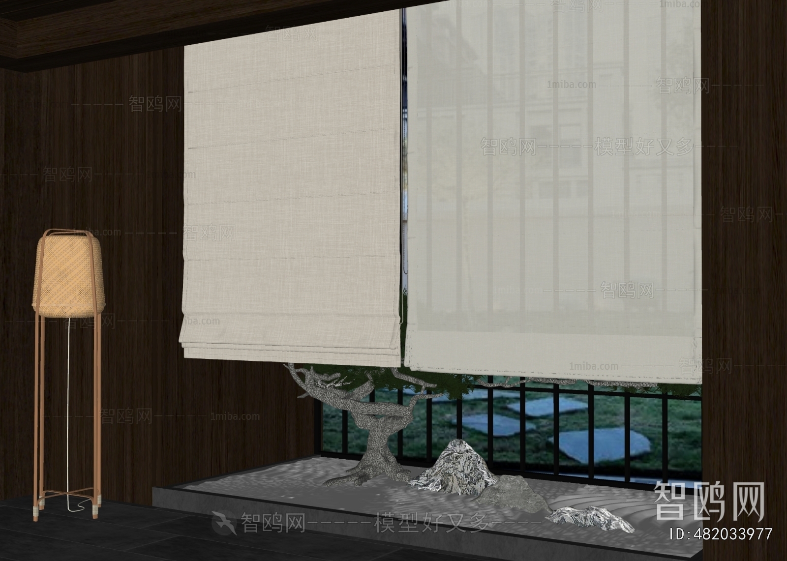 New Chinese Style Roman Curtain