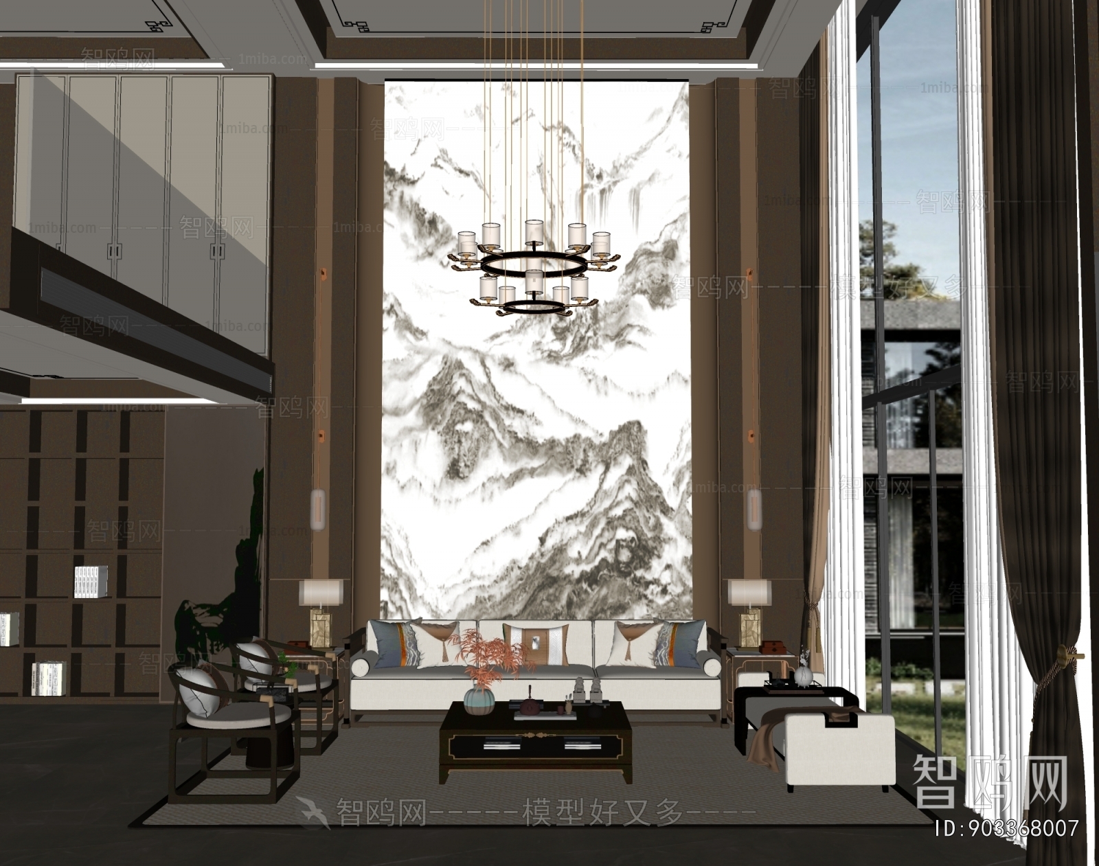 New Chinese Style A Living Room