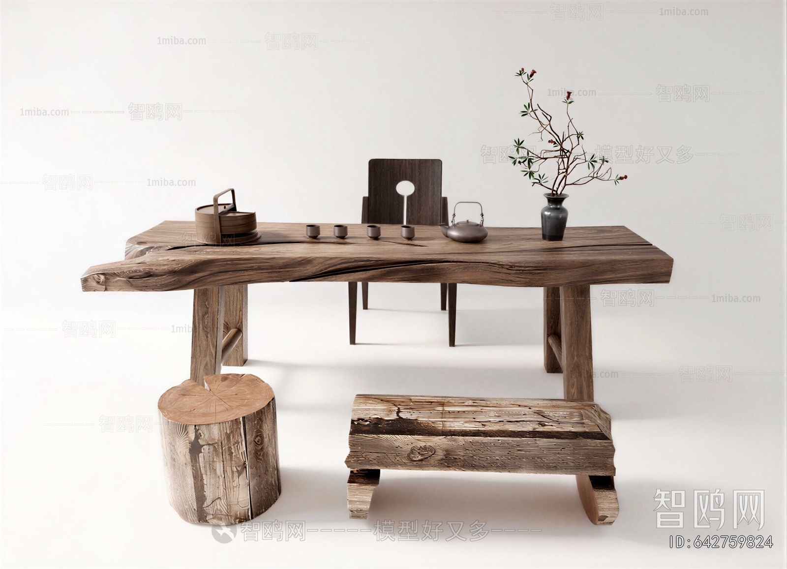 Wabi-sabi Style Tea Tables And Chairs