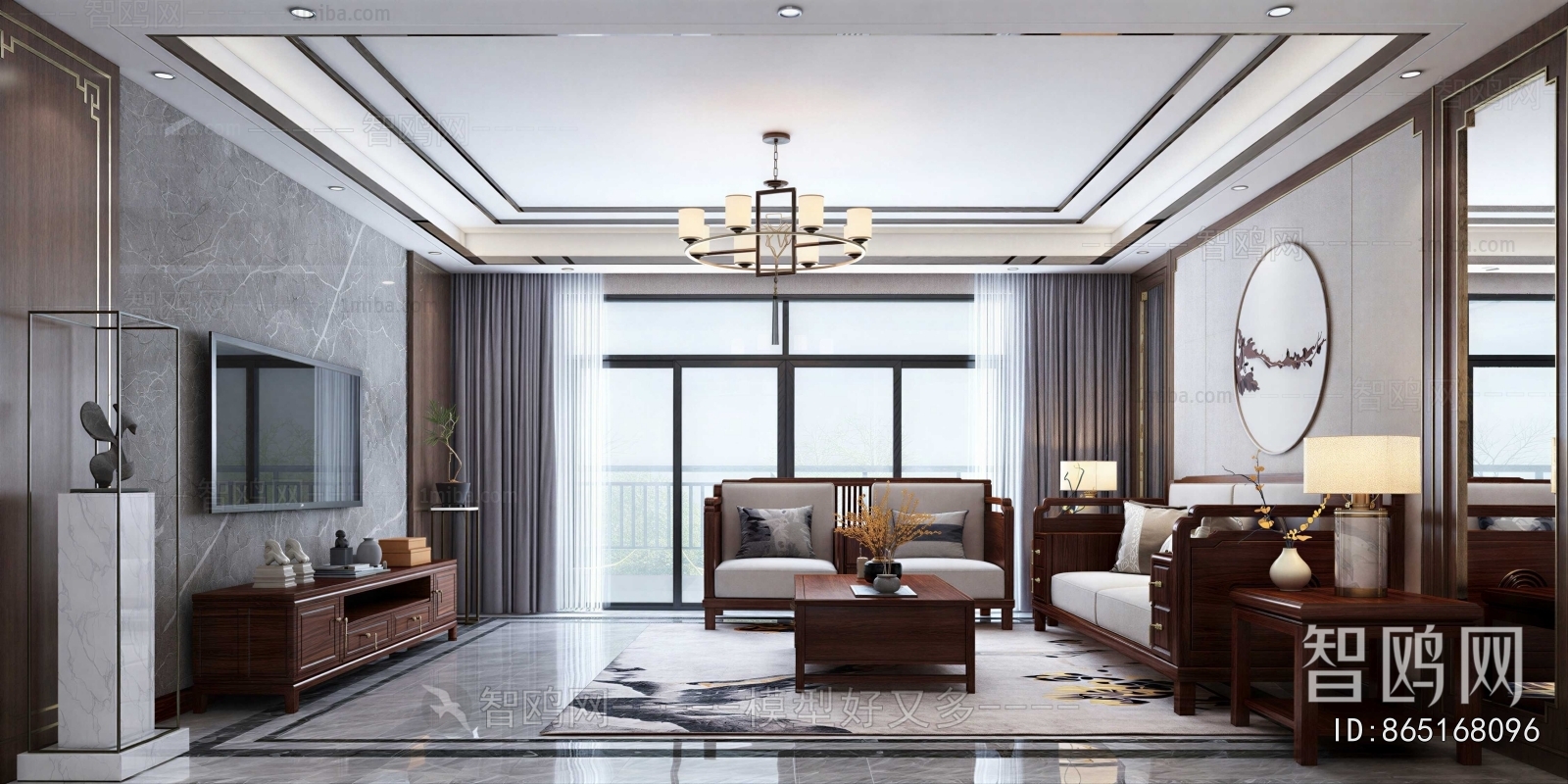 New Chinese Style A Living Room