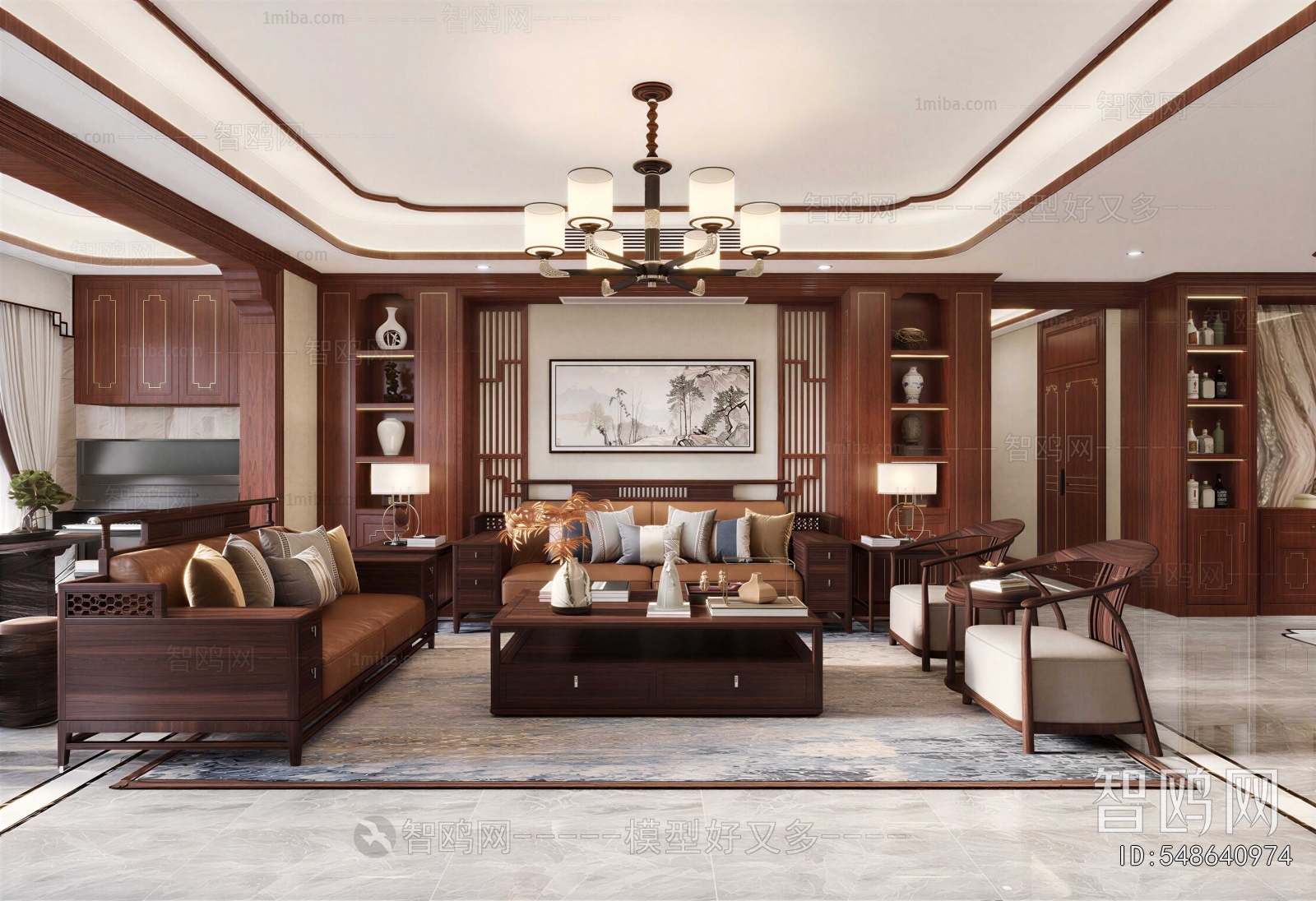 New Chinese Style A Living Room