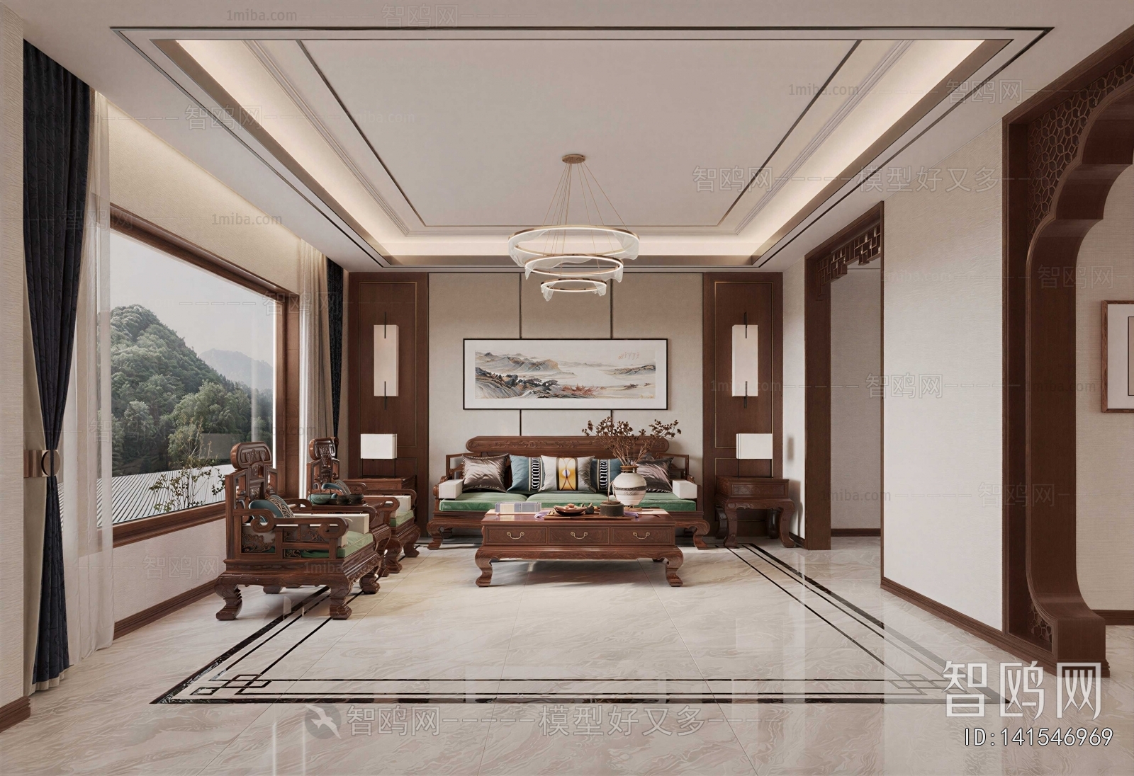 New Chinese Style A Living Room