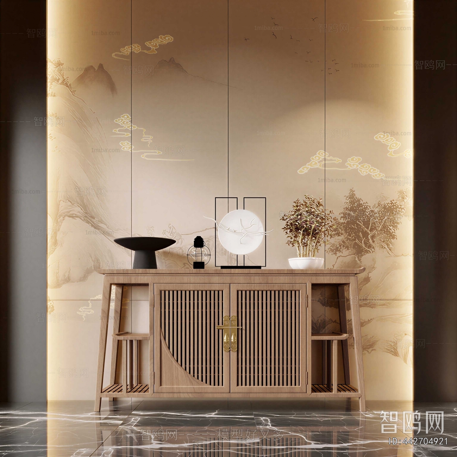 New Chinese Style Entrance Cabinet