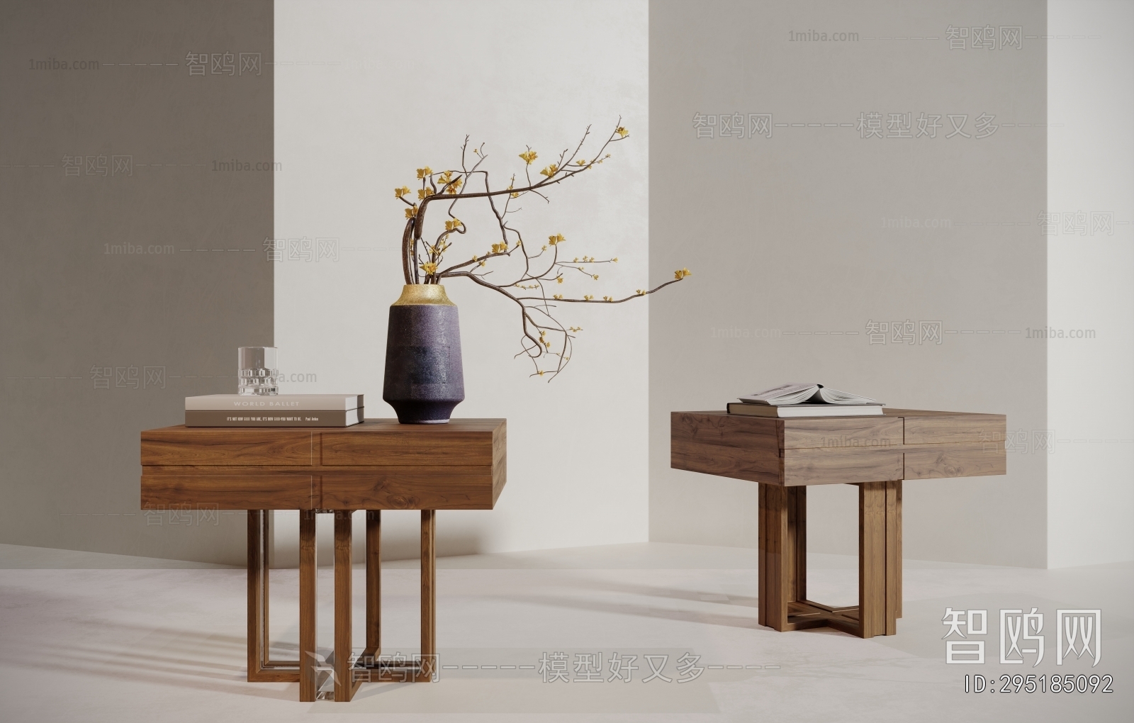 Wabi-sabi Style Bedside Cupboard