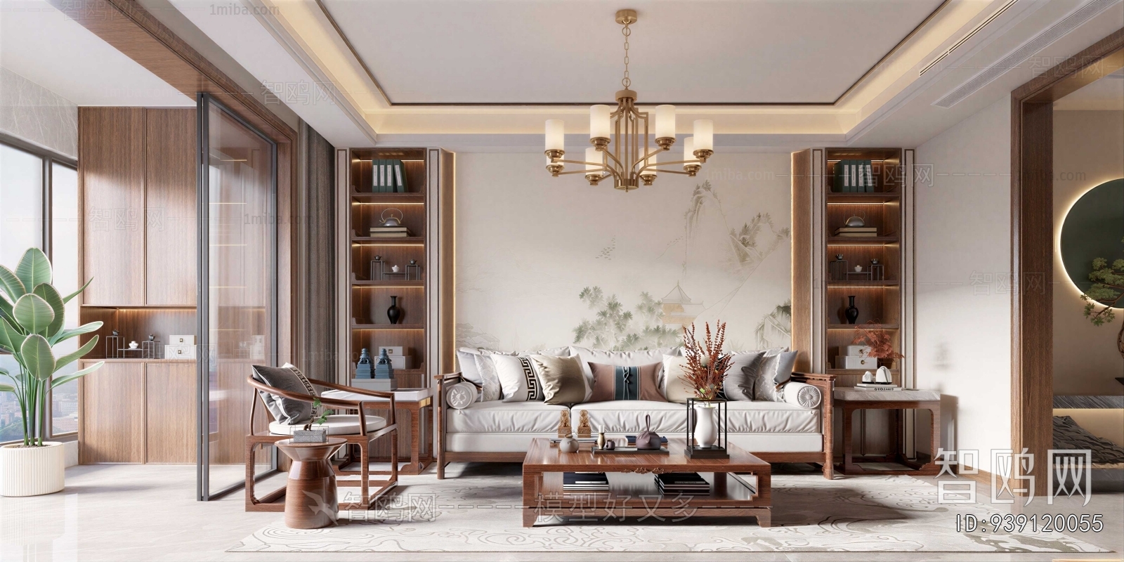 New Chinese Style A Living Room