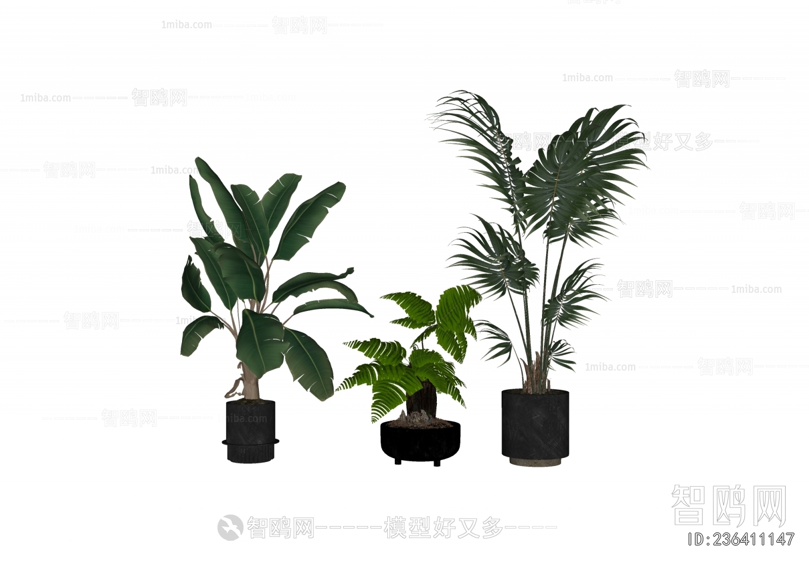 Modern Ground Green Plant Potted Plants