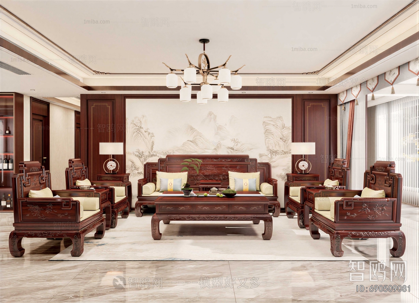 New Chinese Style A Living Room