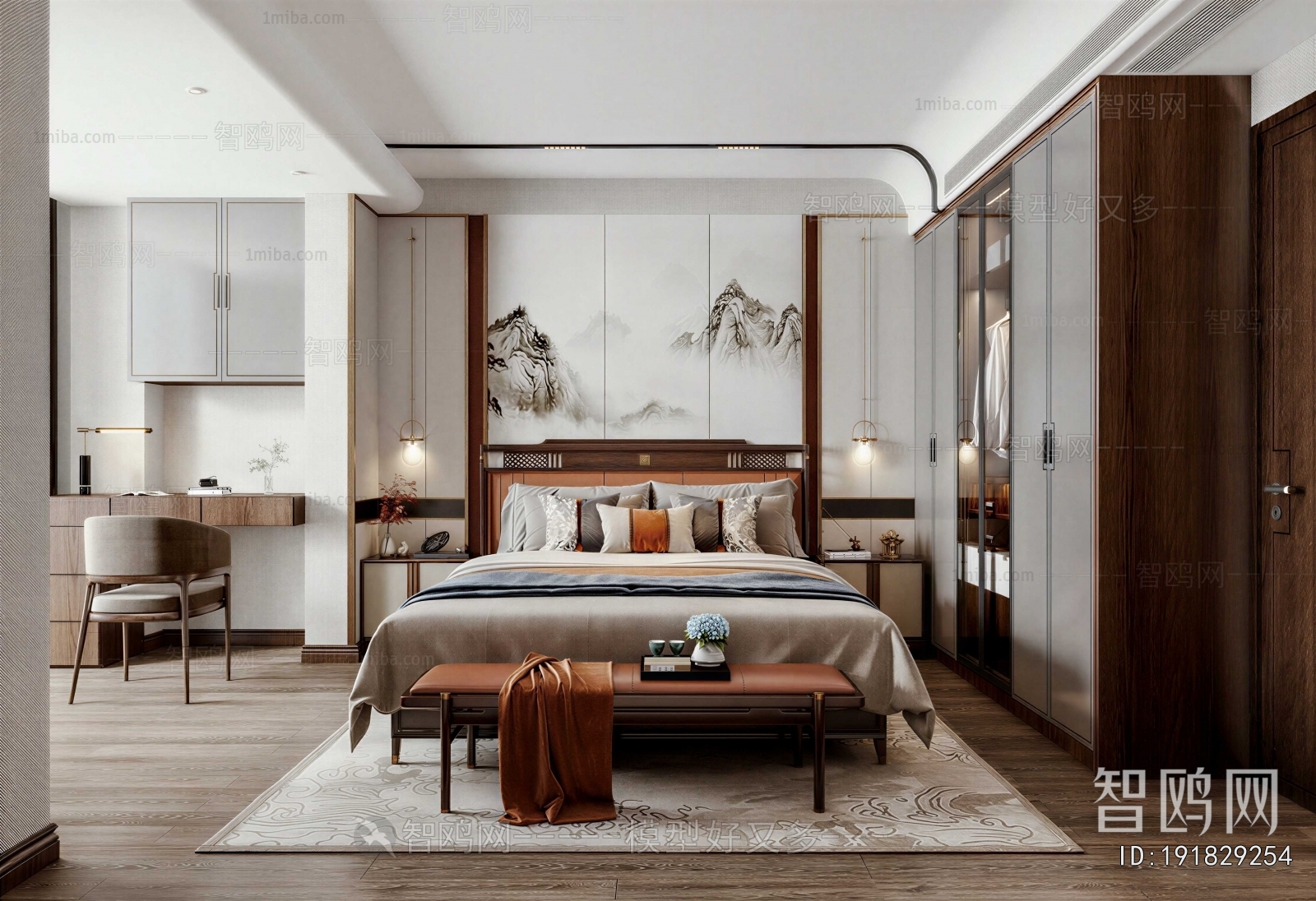 New Chinese Style Bedroom