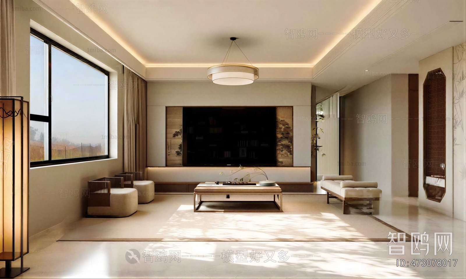 New Chinese Style A Living Room