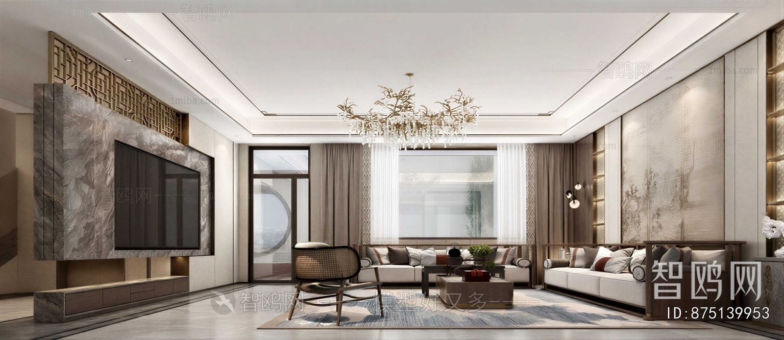 New Chinese Style A Living Room