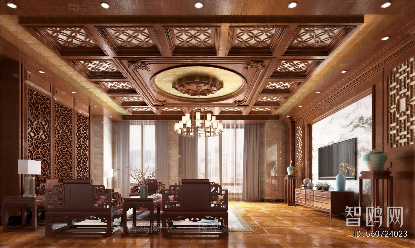 New Chinese Style A Living Room