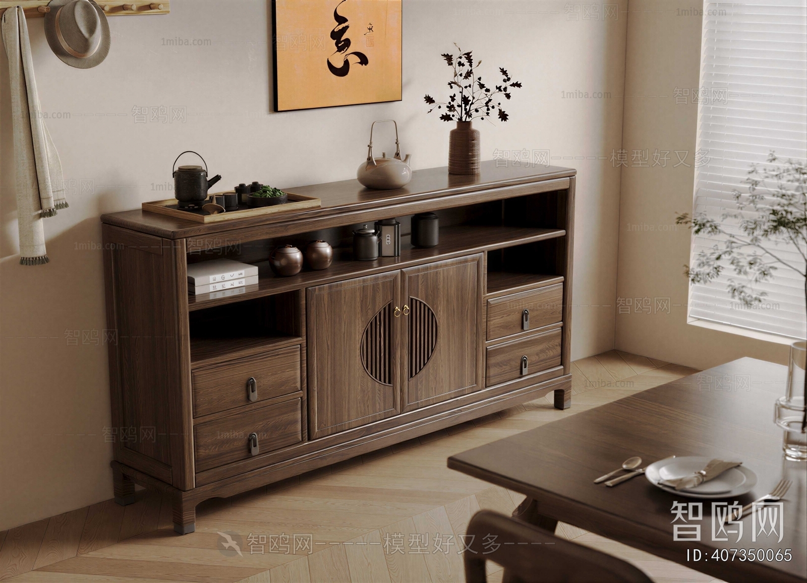 New Chinese Style Side Cabinet