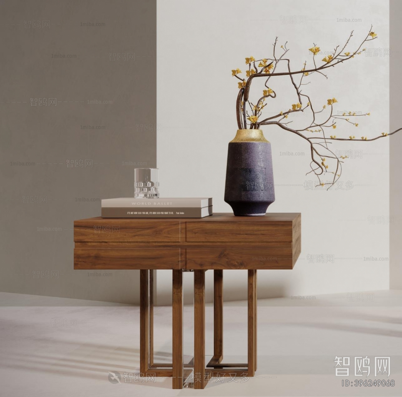 Wabi-sabi Style Bedside Cupboard