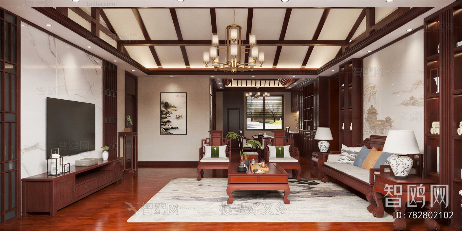 New Chinese Style A Living Room