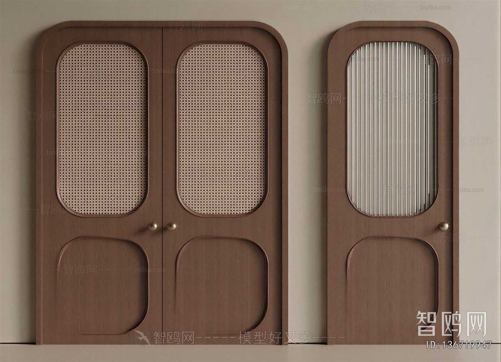 Wabi-sabi Style Double Door