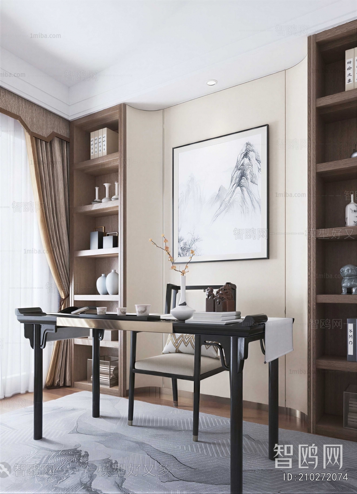 New Chinese Style Study Space