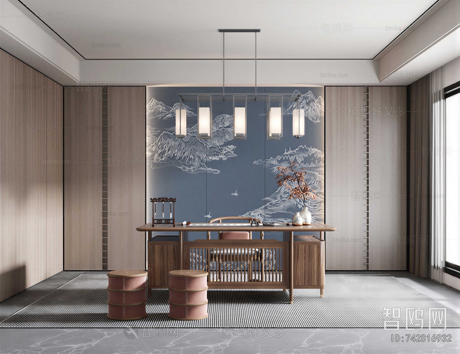 New Chinese Style Study Space