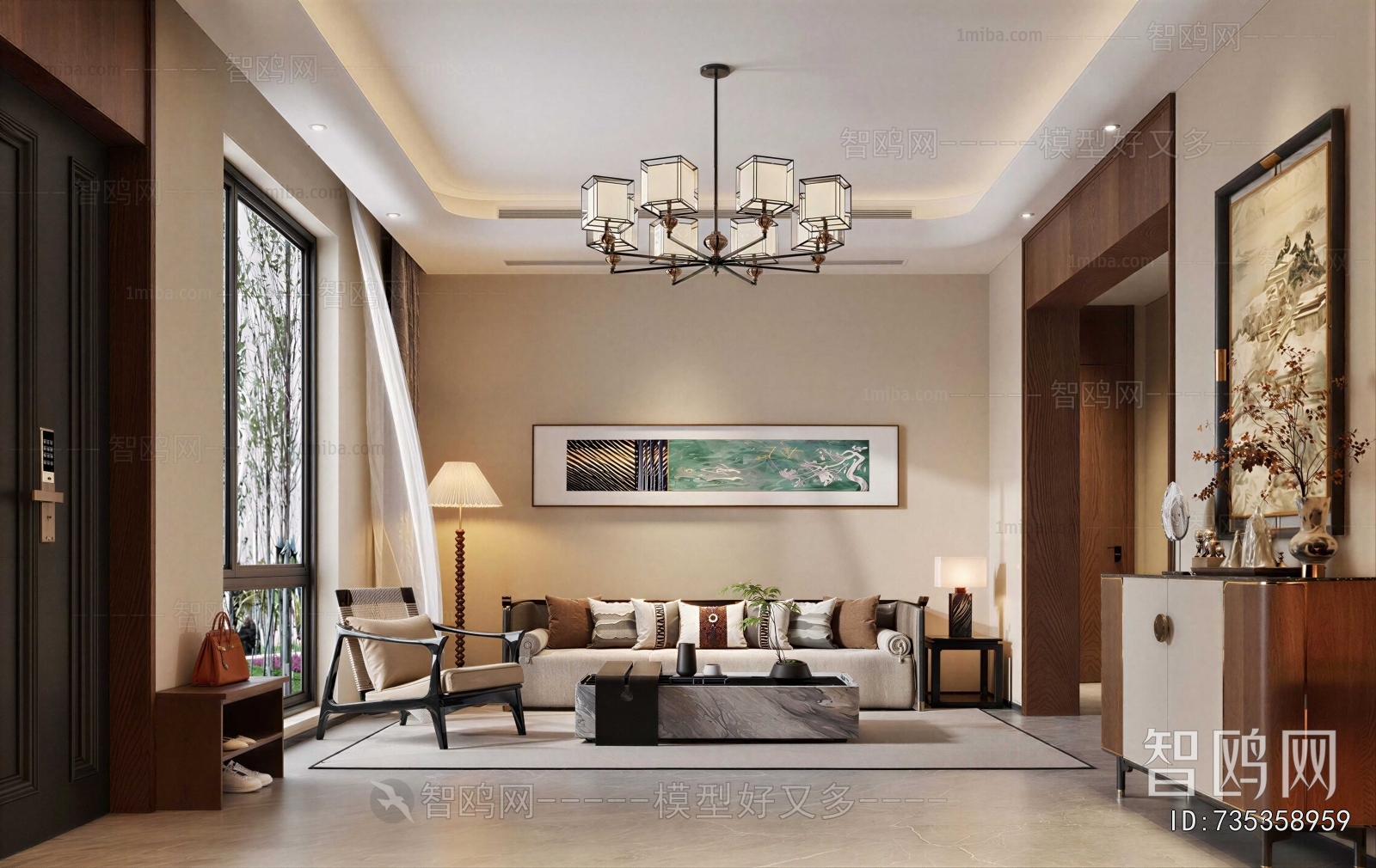 New Chinese Style A Living Room