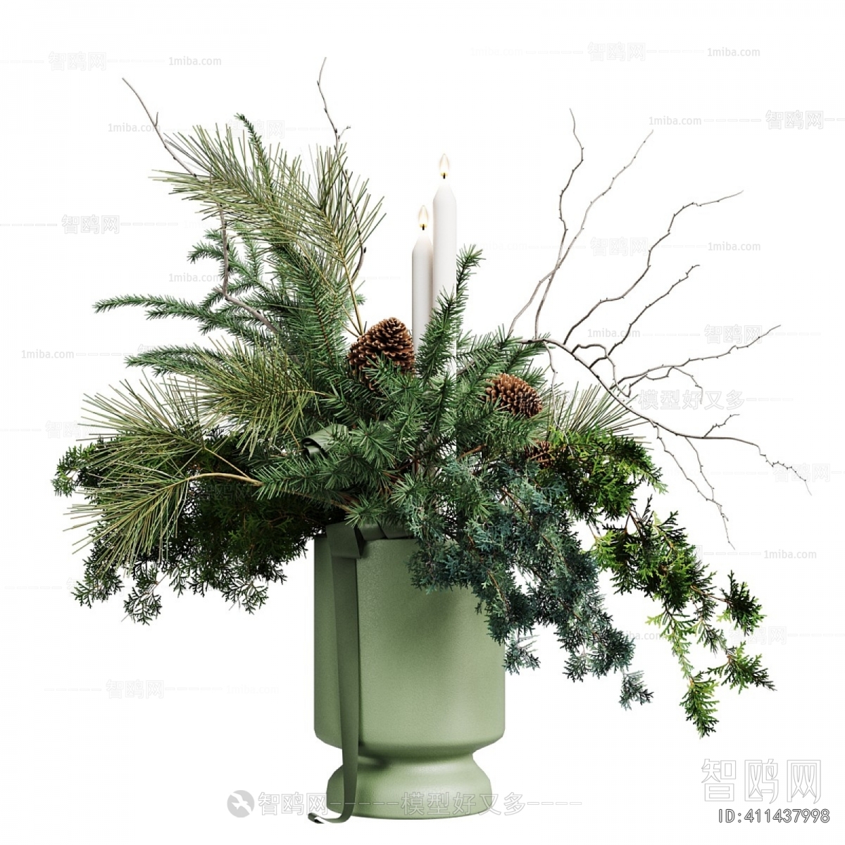 Modern Potted Green Plant