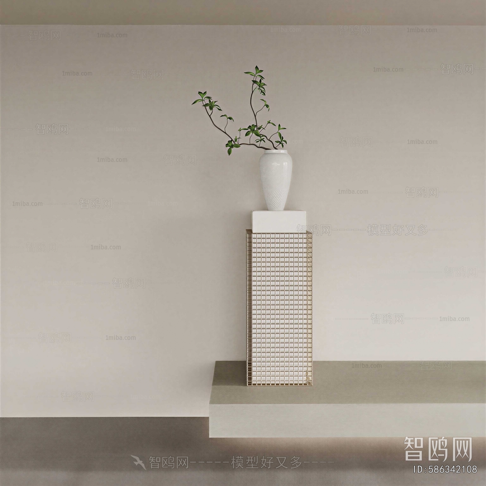 Modern Potted Green Plant