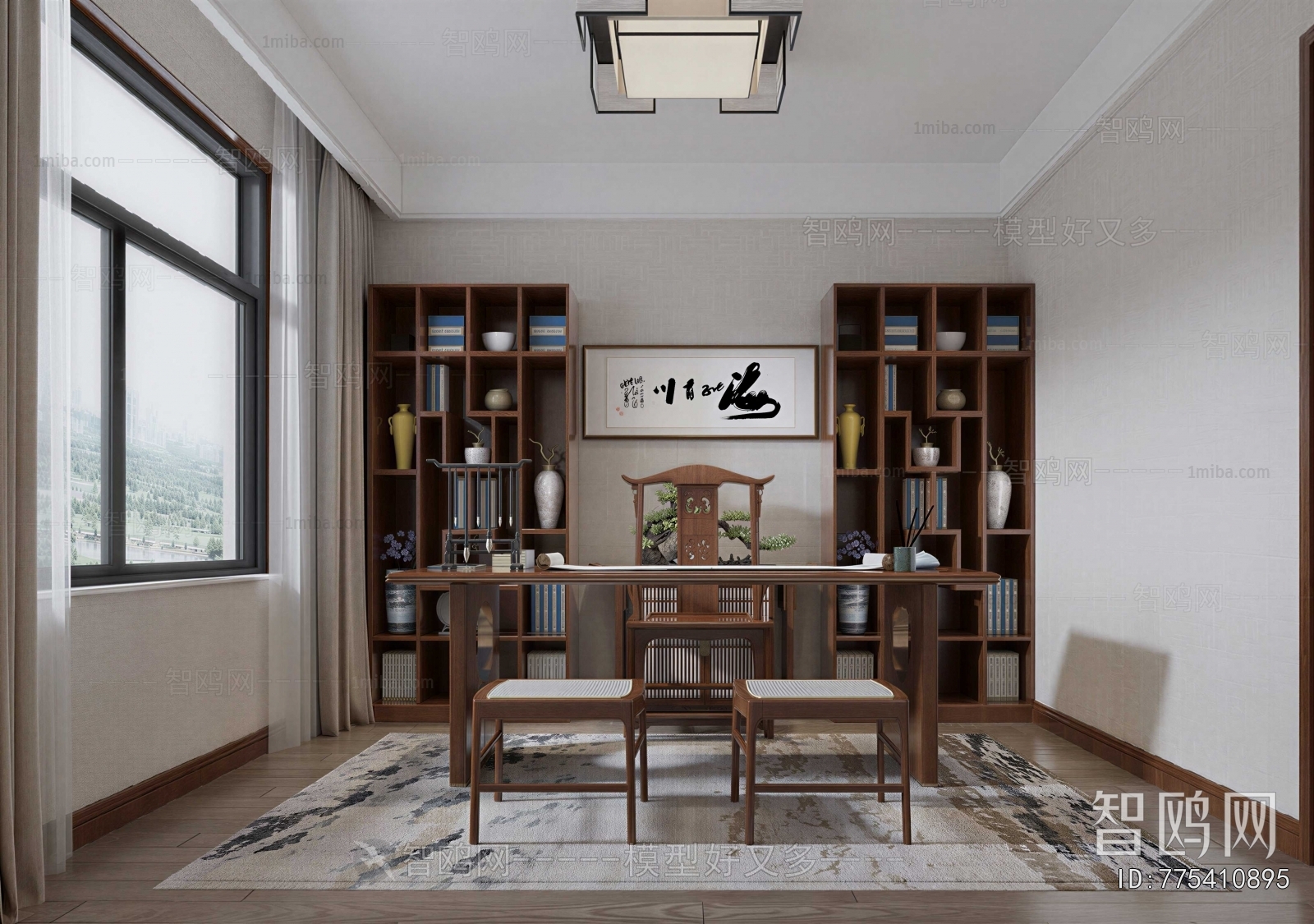 New Chinese Style Study Space