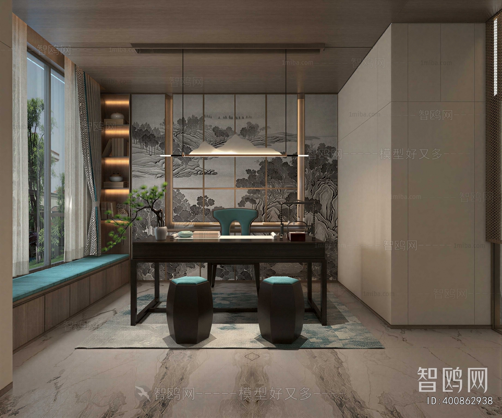 New Chinese Style Study Space