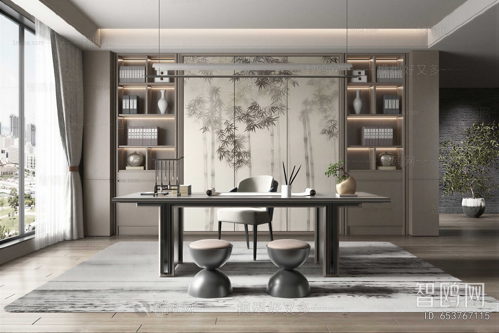 New Chinese Style Study Space