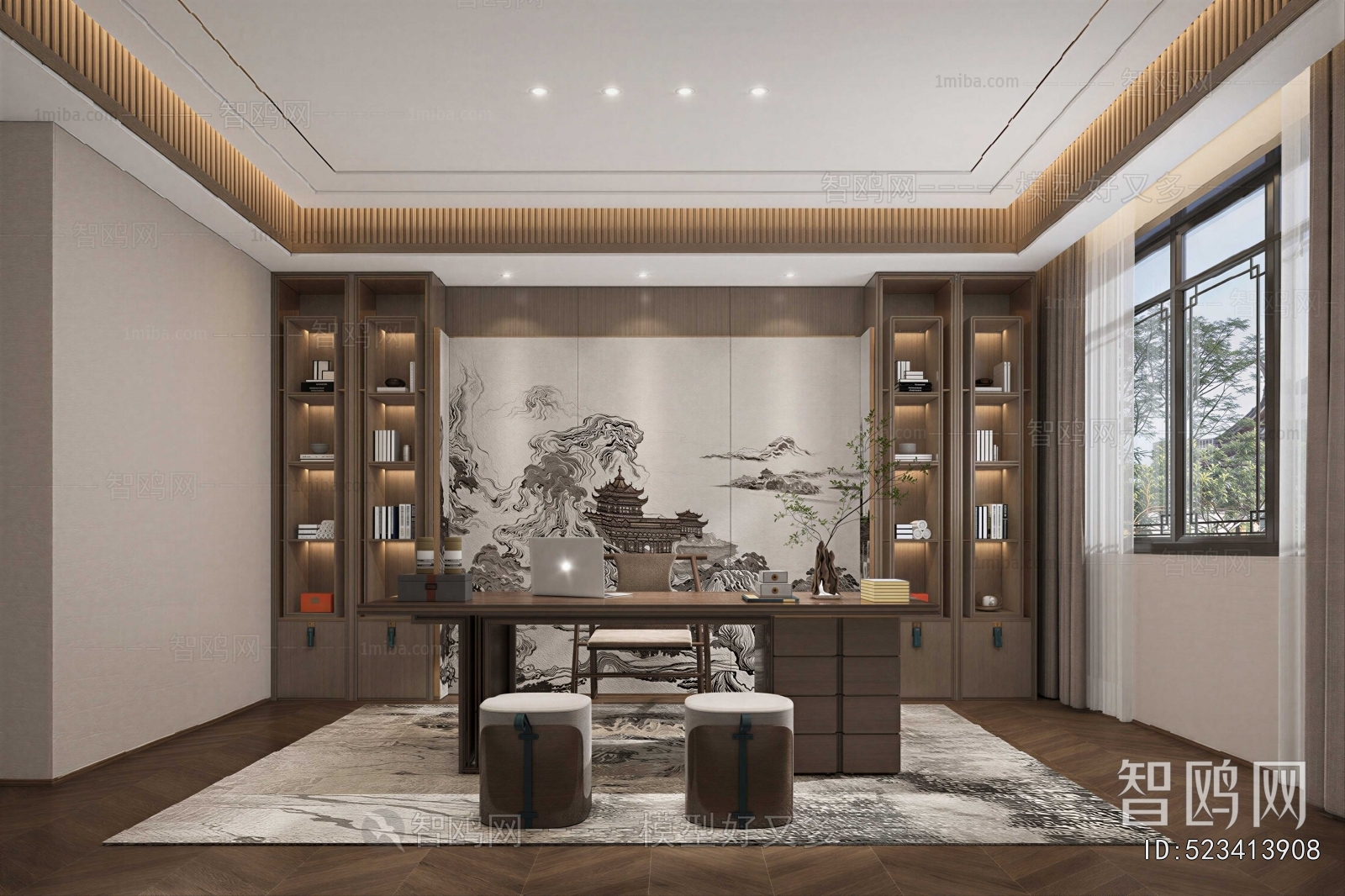 New Chinese Style Study Space