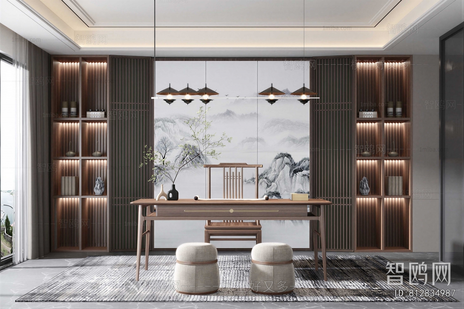 New Chinese Style Study Space