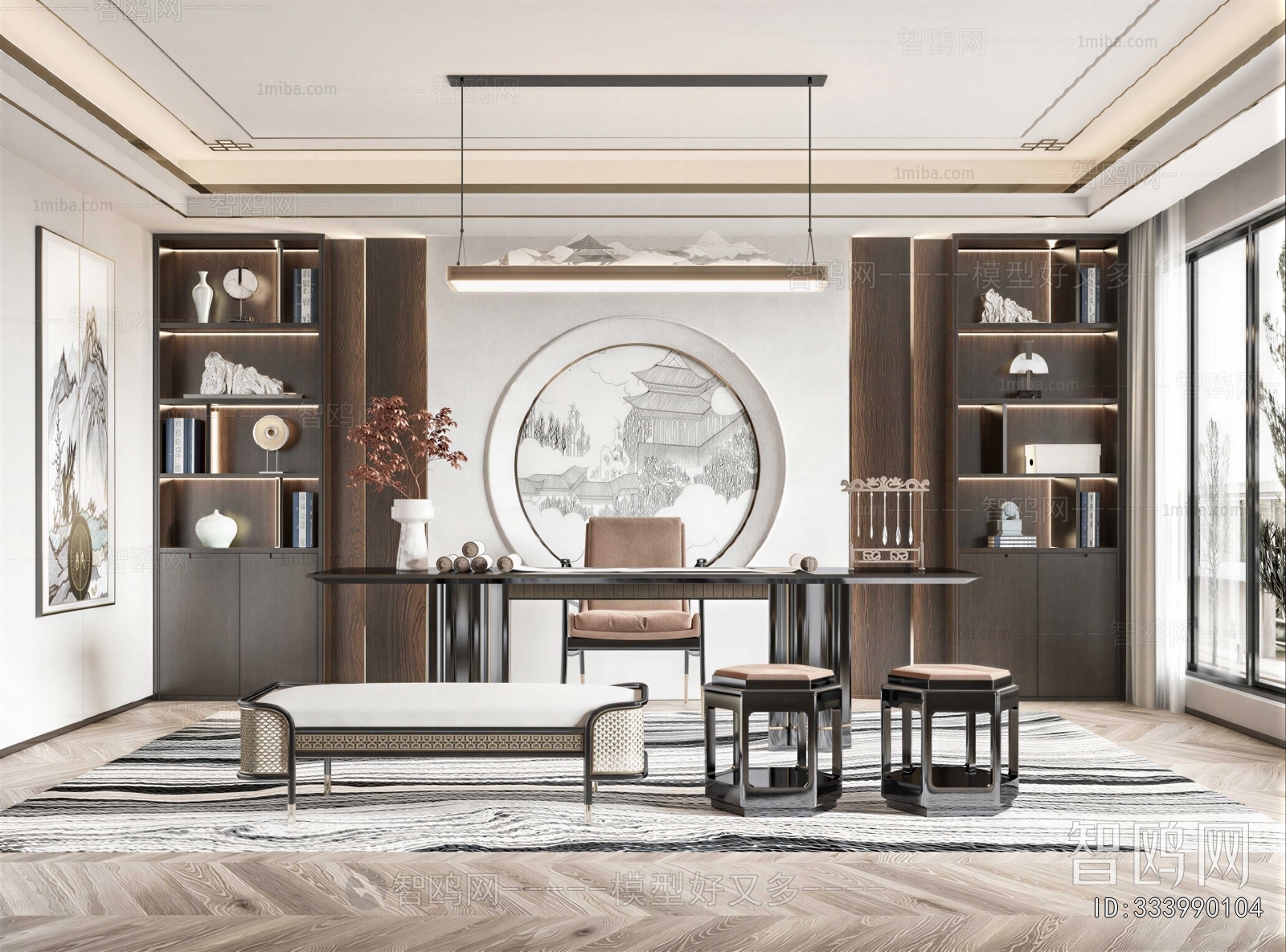 New Chinese Style Study Space