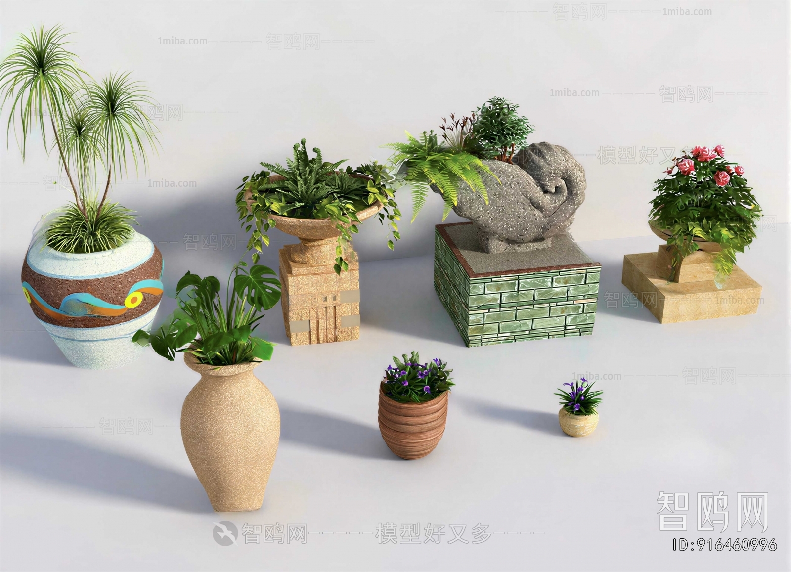 Modern Potted Green Plant