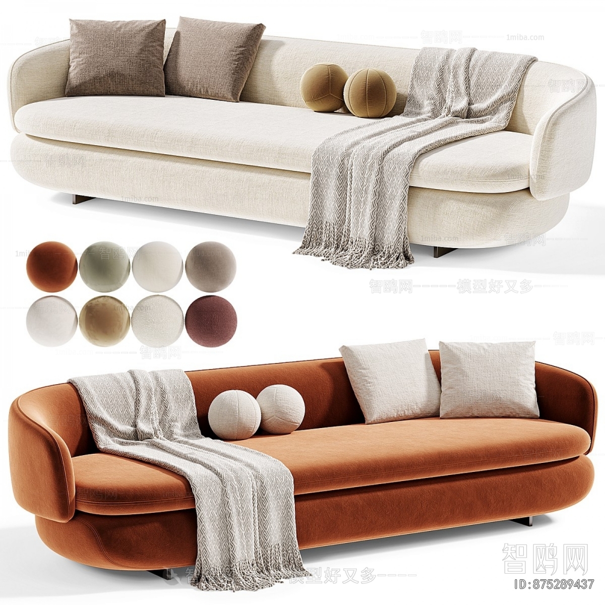 Nordic Style Three-seat Sofa