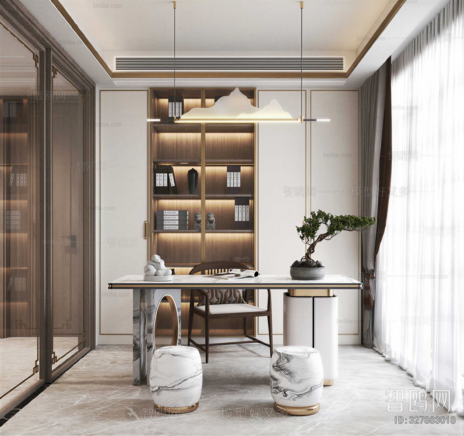 New Chinese Style Study Space