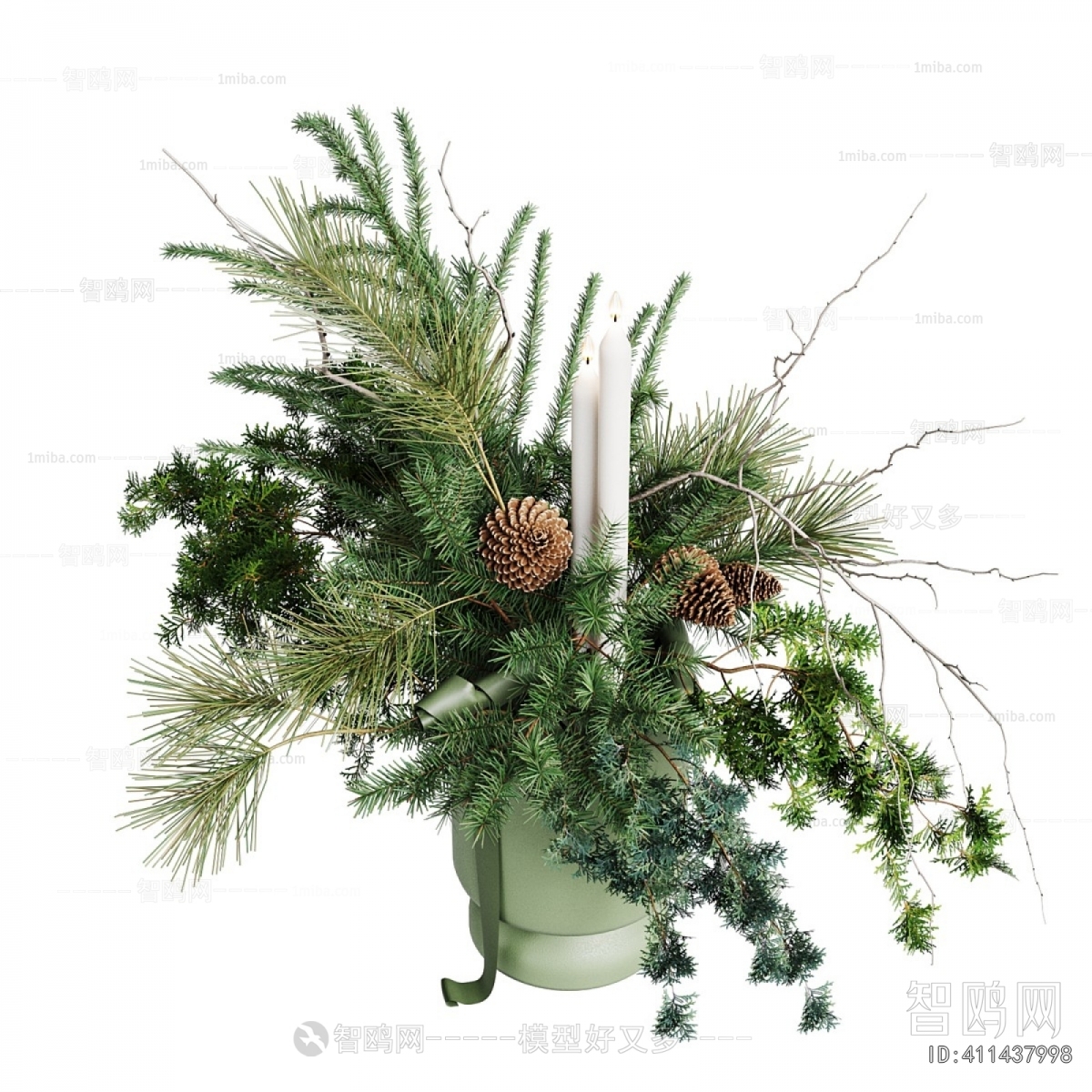 Modern Potted Green Plant