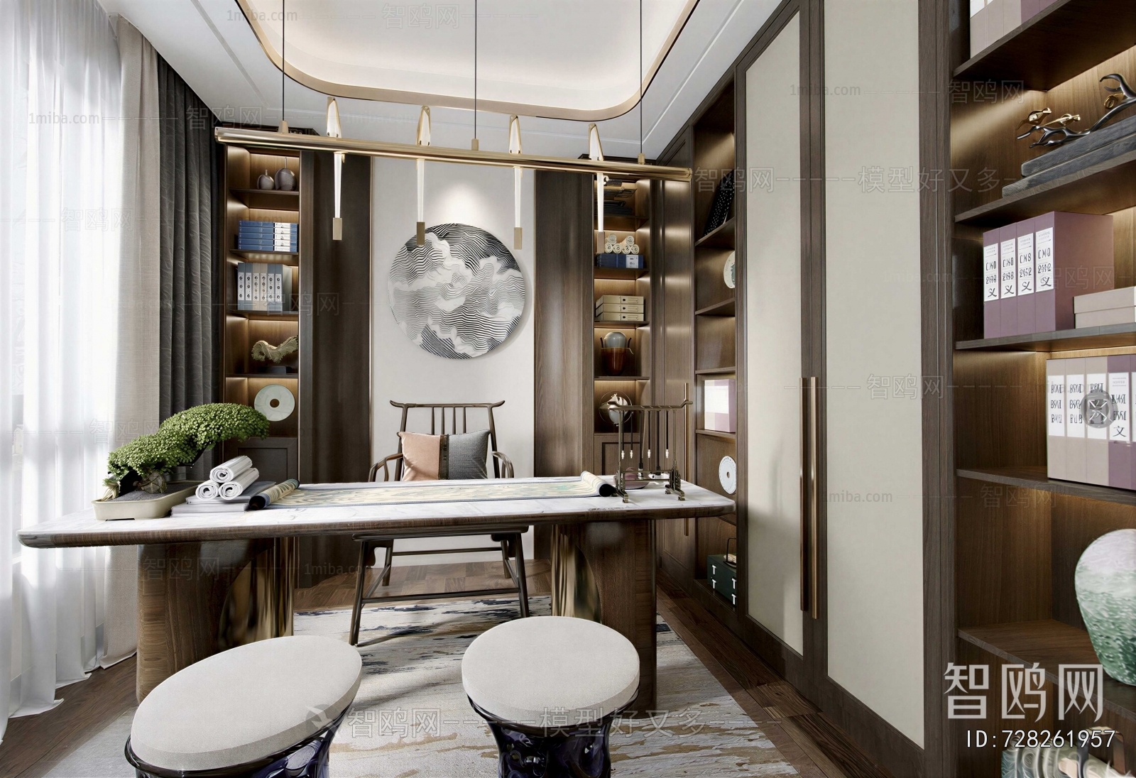 New Chinese Style Study Space