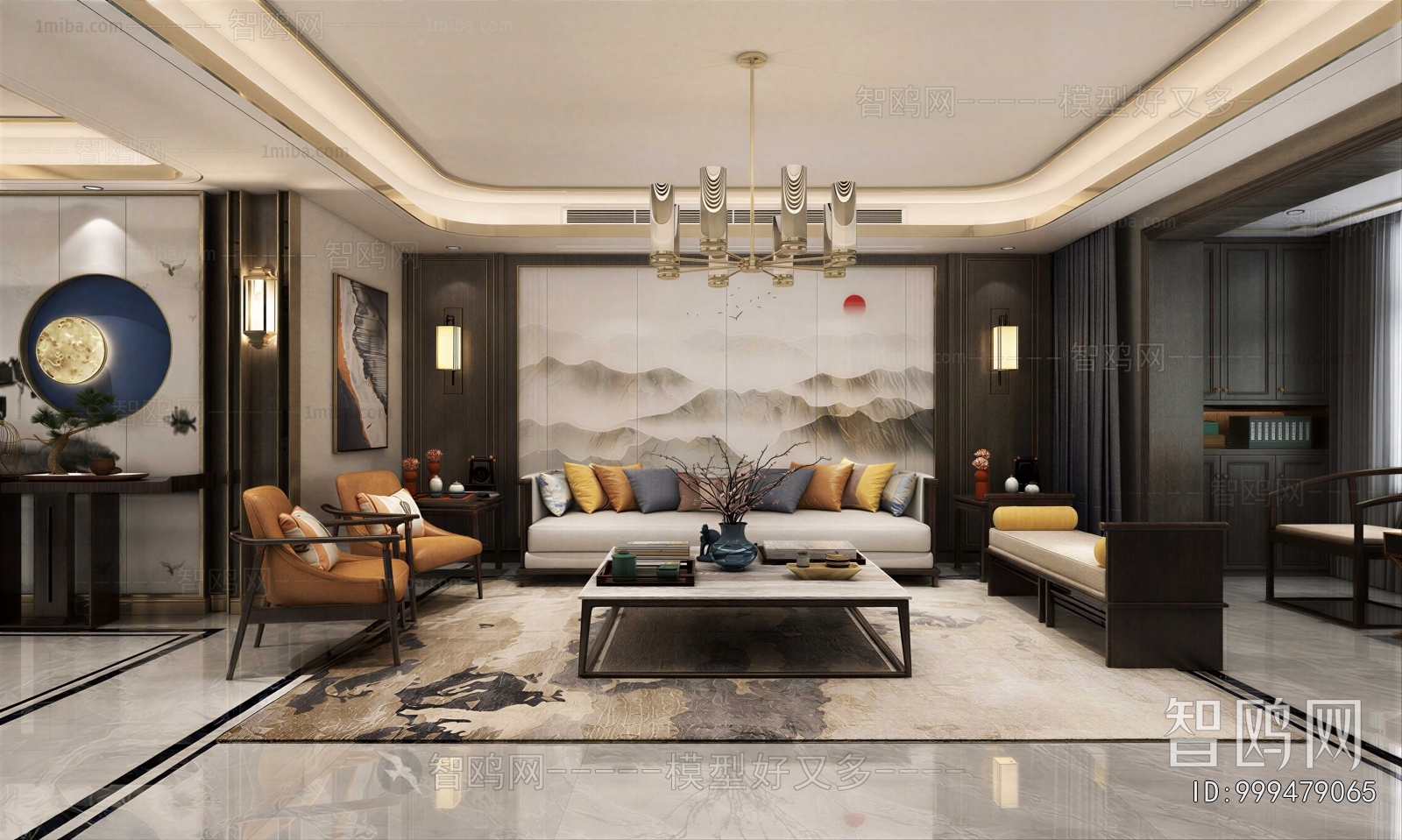 New Chinese Style A Living Room